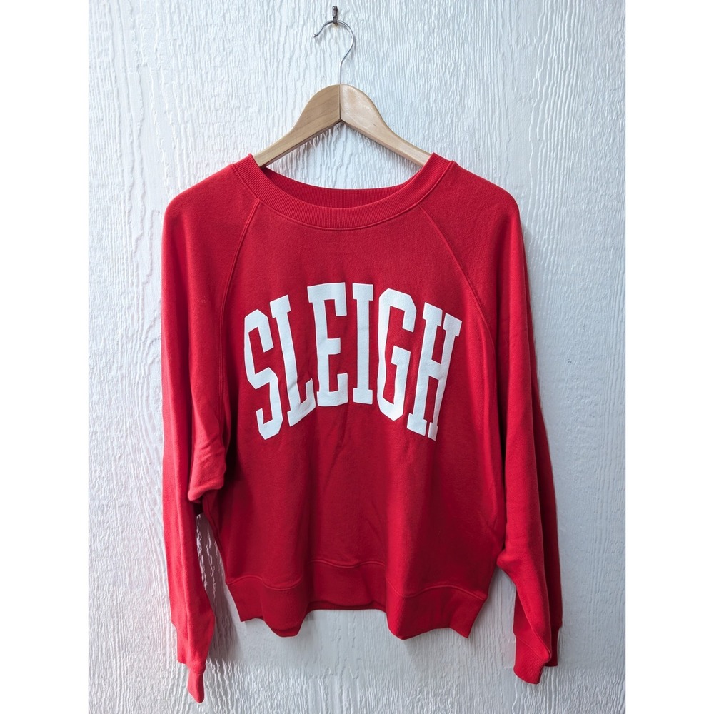 NWT Old Navy Red Sleigh Christmas Sweatshirt Top Women's Size Large